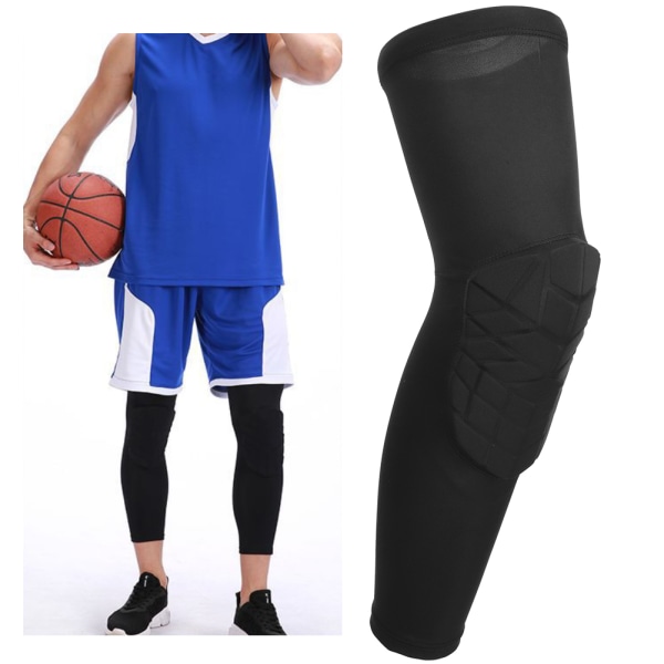 Sport Cellulär Basketboll Knäskydd Ultratunt Andningsbart Anticollision Elasticitet Skyddsutrustning för Vuxna Barn SvartL