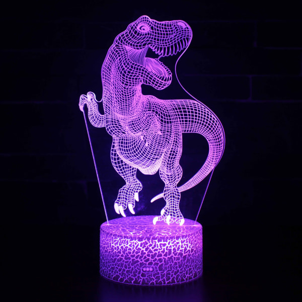 3D Natlys Cartoon Dinosaur Soveværelses Atmosfærisk Lys Farverig Berøringsfølsom Intelligent LED Bordlampe ZB-23