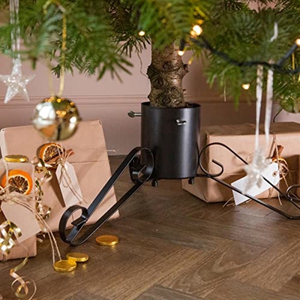 Harbour Housewares Traditionelt juletræsfod, stærk metalramme og ben black