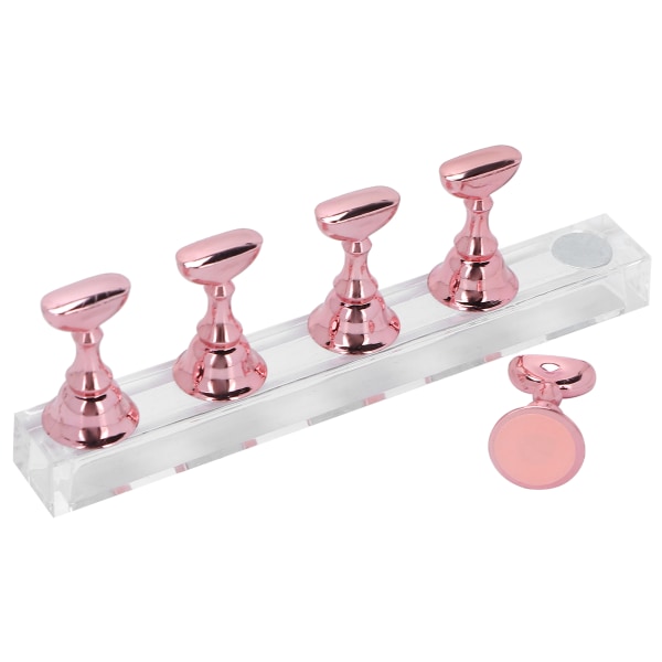Nagelkonst Display Stativ Magnetisk Nagel Fingernagel Spets Hållare Manikyr Set Verktyg Rosrosa