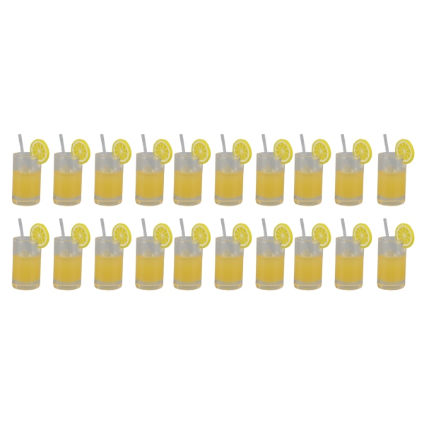 20 stk. Dukkehus Lemonade Cup Resin Vivid Details Miniature Cup Sæt til 1:12 1: 6 Dukkehus
