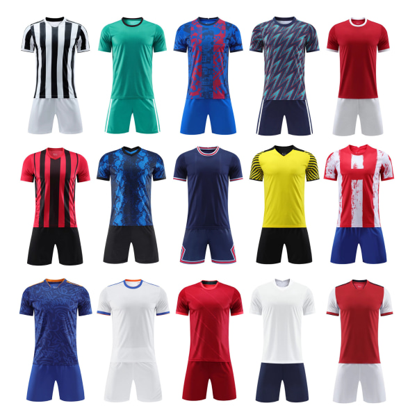 Nyt Fodbolddragt Sæt til Voksne og Børn - Træningsdragt med Let Bord - Fodbolddragt til Konkurrence - Holduniform Sharp P Main Size M