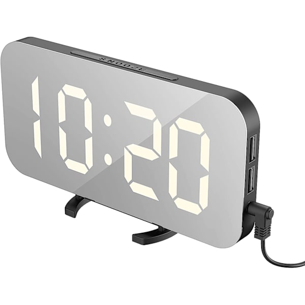 LED-spegelväckarklocka, bärbar LED-spegelväckarklocka