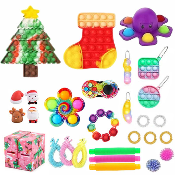 28st Fidget Toys Pack Sensorisk Pop it Party Present Xmas Gift