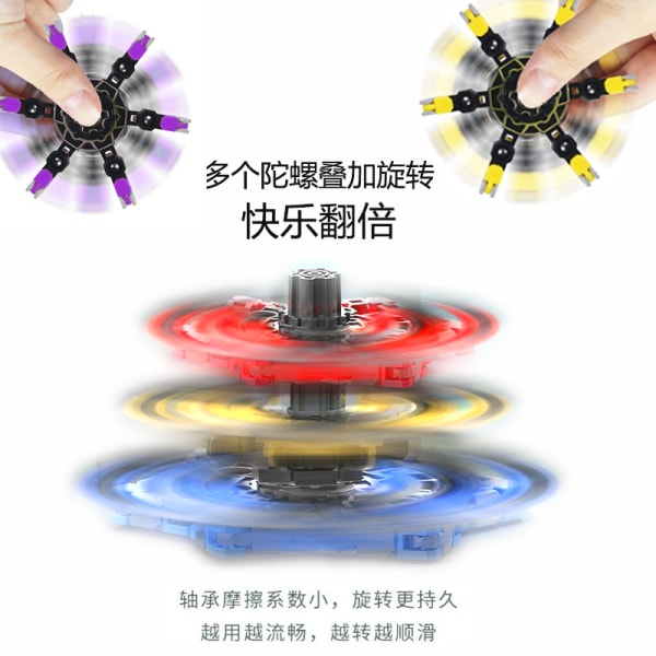 Fingertop Mechanical Gyro Variety Puzzle Diy Dekompressionskedja Deformation Robot Gyro Toy Red