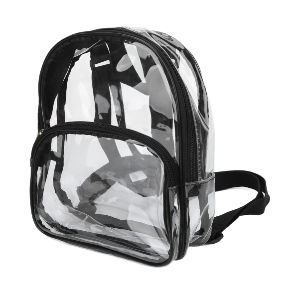 Genomskinlig ryggsäck Mini Transparent Vattentät 2-lagers förvaringsdragkedja Design PVC Slitstark ryggsäck för resor