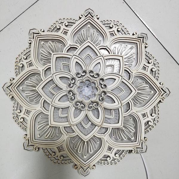 Atmosphere Night Light Kreativ Mandala Dekoration Til Yoga Room Soveværelse Lotus Three-Dimensional