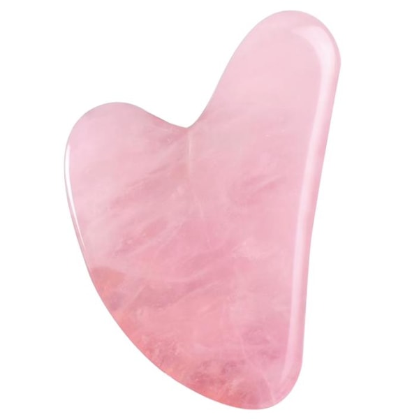 Naturlig Gua Sha Jade Rose Quartz Stone Face Board Tool - Rosa pink