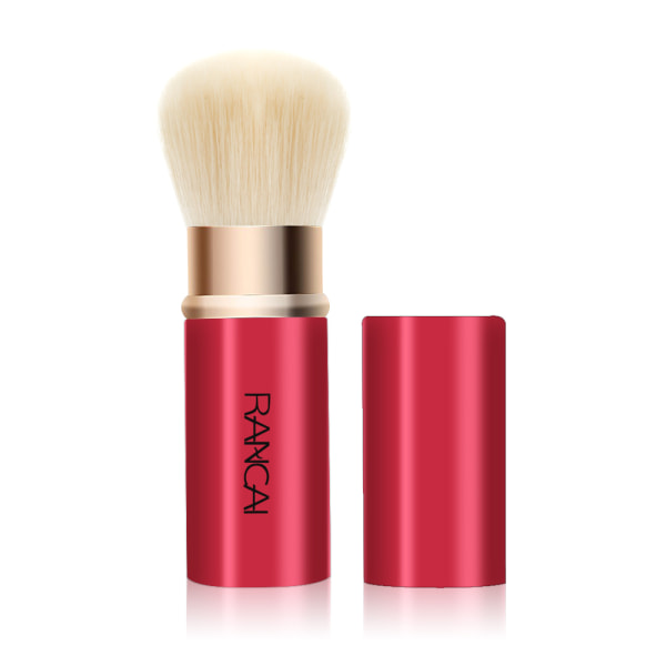 RANCAI Mini Infällbar Makeup Brush Powder Powder Kabuki Brush Red