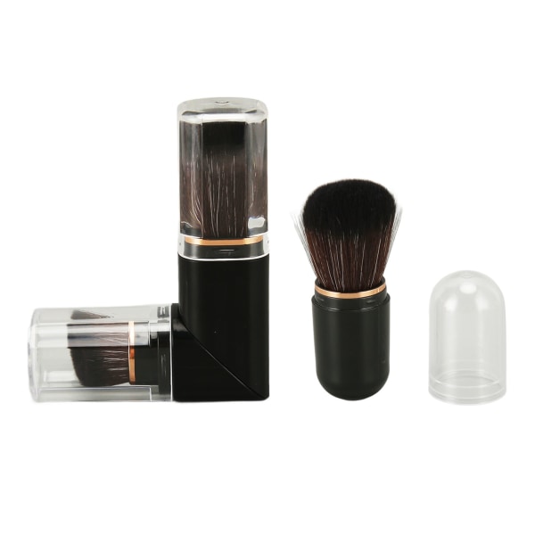 Dual Head Retractable Powder Brush Portable Delicate Soft Bristles 360°Rotation Retractable Makeup Brush for Home