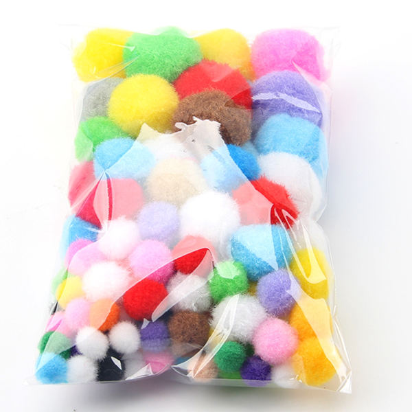 100 stk Blandet Størrelse Blandet Farge DIY Håndverk Fargerike Mini Fluffy Pom Poms Kuler Bryllup Hjem Dekorasjon