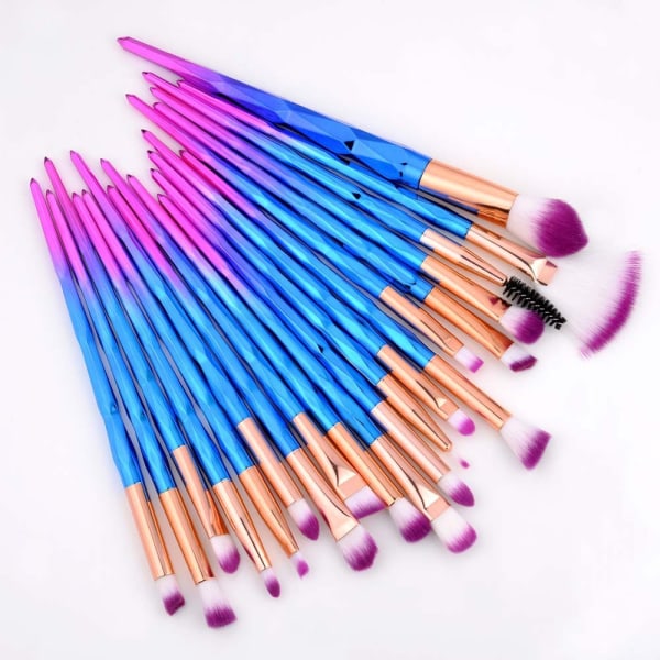 20 øjenskygge børste makeup børste 6 farver farverig gradient farve Unicorn børste sæt makeup værktøjer No. 2 Color