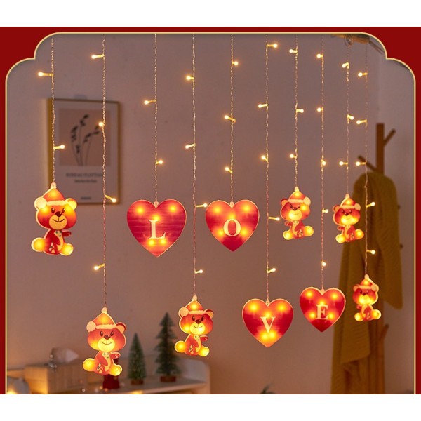 Christmas Love Decoration Holiday Atmosphere Lighting Chain 3 M Room Plug-in Copper Wire Led 5