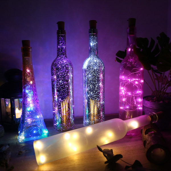 10 stk. Vinflaske Lampe Julepynt