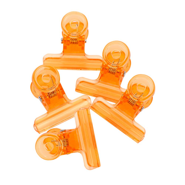 5 st C-formade Nagelförlängningsklämmor Multifunktionella Plastnaglartstillbehör Orange