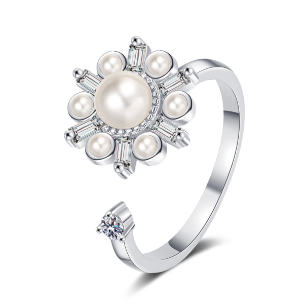 Roterende ring for kvinners unike design, fasjonabel og personlig roterende ring Instagram B Adjustable