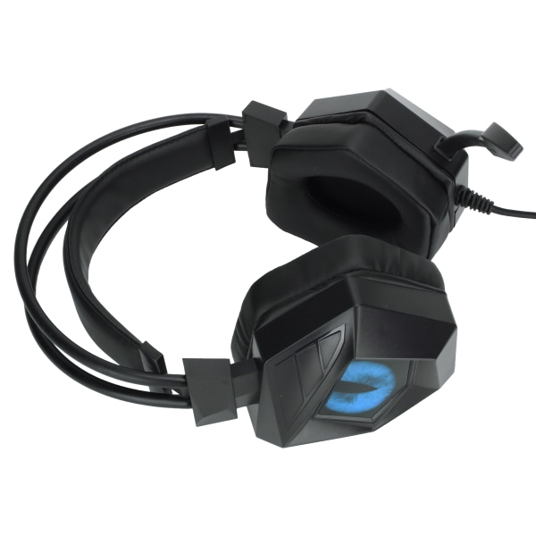 Gaming Headset Støjreducerende USB 3.5mm Interface Over Ear RGB Hovedtelefon med Mikrofon til PS4 PC Bærbar Sort Blå