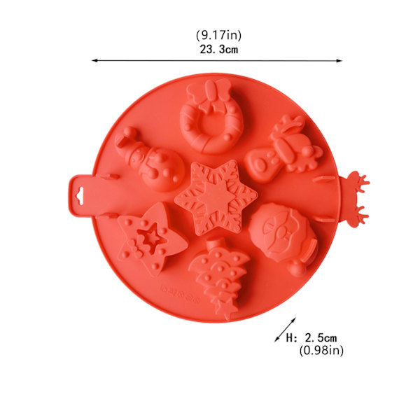 3D Jul-silikonformar för kakor, choklad och godis