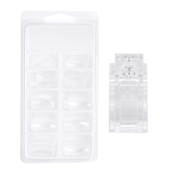 100 st olika storlekar Snabbbyggda Falska Nagelspetsar   Nagelfixering Klämma Nagelkonst Kit Set