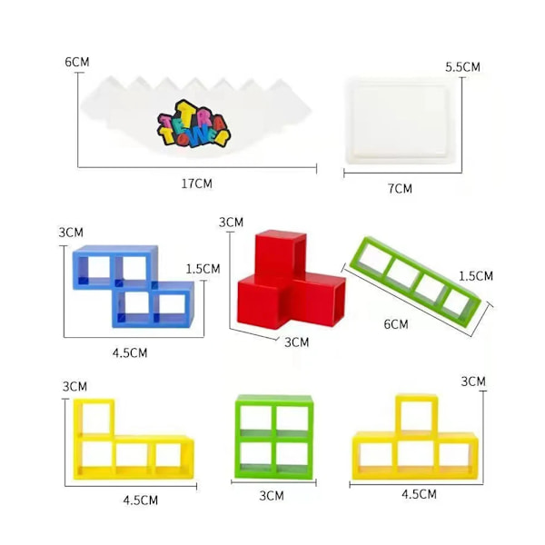 Tetra Tower Spel Staplingsblock Stapelbyggblock Balanspusselbräde Monteringstenar Pedagogiska Leksaker 16 block 16 blocks