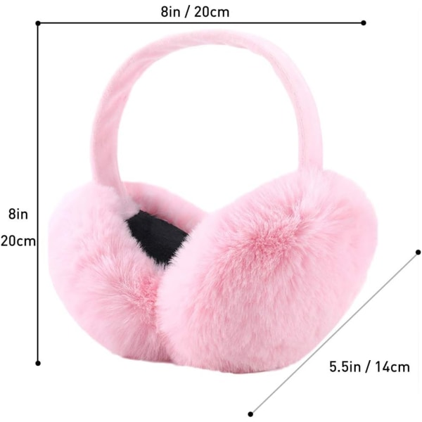 Ørevarmere til kvinder Ørevarmere Vintertilbehør Fluffy Plush Foldbar Voksen Udendørs Termisk Ørevarmer pink-b