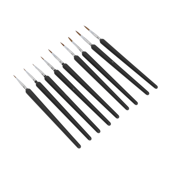9 stk Nail Art Brush Sett Liner Striping Brushes Detaljer Malebørste for neglesalong hjemme DIY