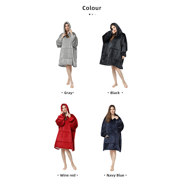 Stor Strikkede Par-genser, Tykk Kaldt Beskyttende Klær, Varme Hettegensere, Daglig Bruk, Pyjamas, Hjemmekler Navy Blue Average Size