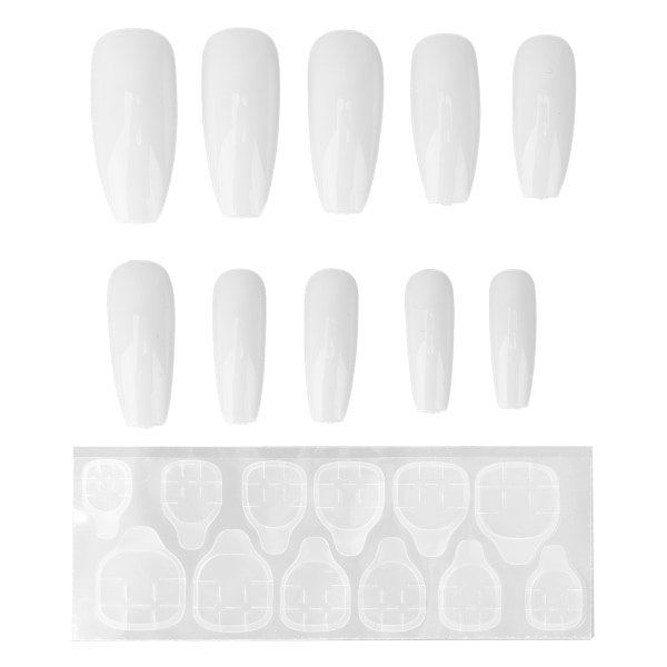 10 st kista tryck på naglar Lång press helt cover lösnaglar för kvinnor och flickorN5342-01