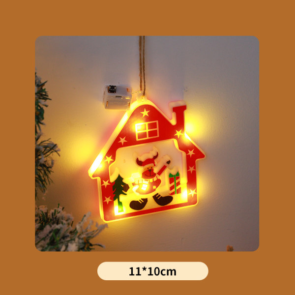 Farvede lys Juletræ Pendant Christmas Festival Fastener Dekoration Lighting Chain Bell [Yellow]