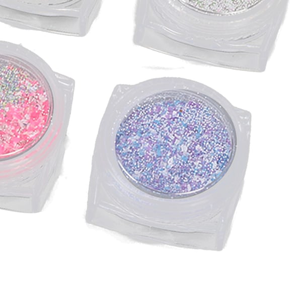 6 laatikkoa Nail Art Glitter Powder Sekoitettu väri Superhieno manikyyri koristelu pölyhiekka kynsihoitolaan