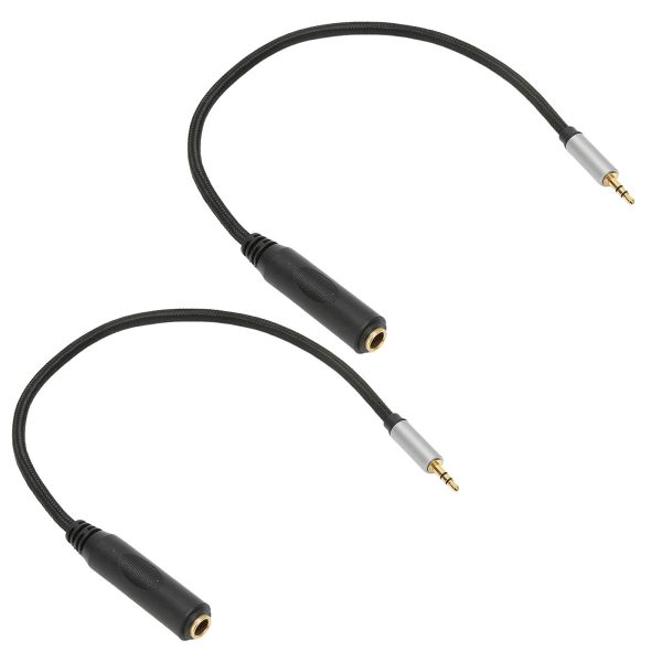 3,5 mm hann til 6,35 mm hunn kabel tapsløs 1/4 tommer til 1/8 tommer instrumentkabel for hodetelefon mikser hjem stereo 11,8 tommer