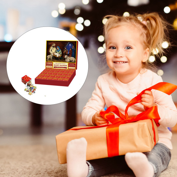 24 stk Julekalender for jenter og gutter med 1008 brikkers julepuslespill 1 28*28*5cm