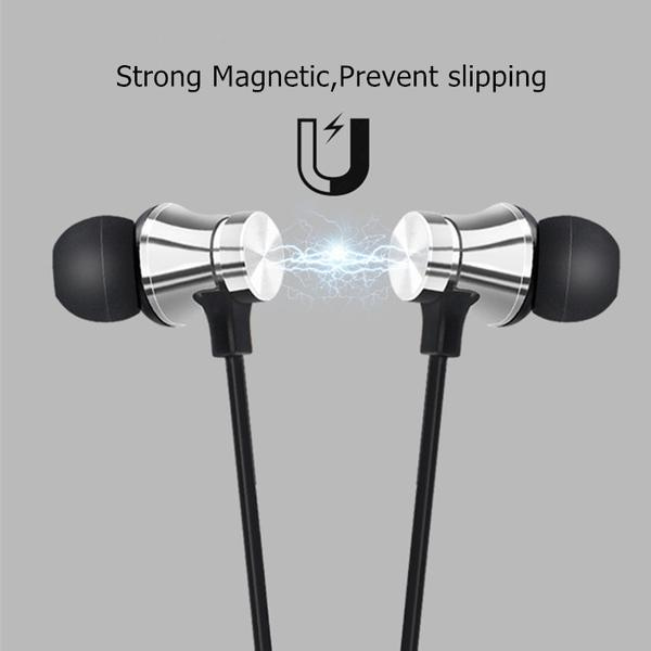 Magneettiset langattomat stereot urheilukorvanapit, vedenpitävät, mustat