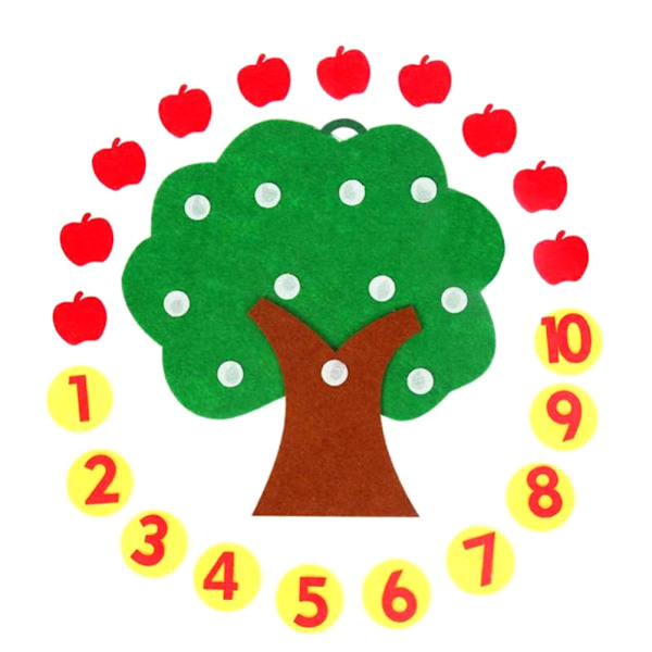 Apple Tree Match Digital Lärleksak Icke-vävd Pussel Leksak Kindergarten Barn Matematik Leksak