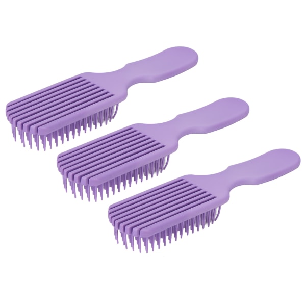 3 st hårborste lila ihålig bred tand plast antistatisk massage löshårkam för allt vått torrt hår