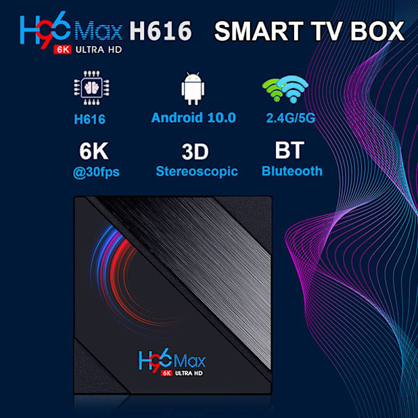 H96 Max Smart TV Box Set Top Box EU STIKK 4GB+32GB 4GB+32GB