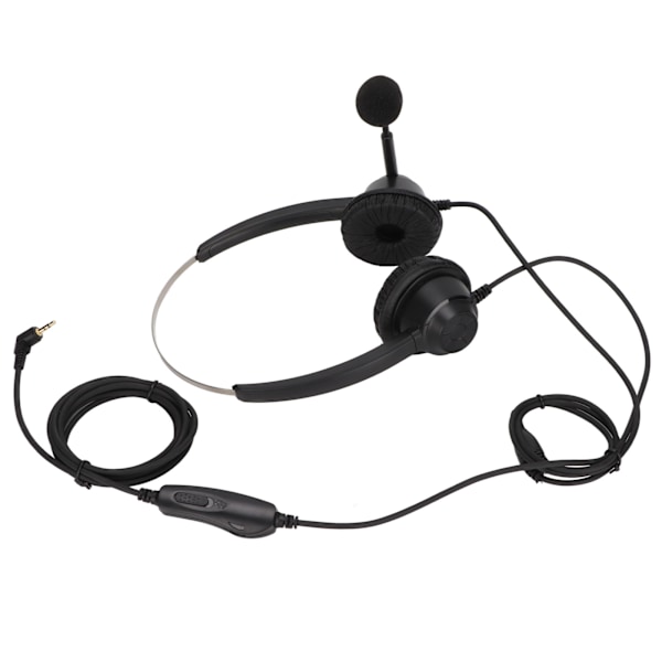 2,5 mm telefonheadset Binaural brusreducerande Callcenter-hörlurar med mikrofon Mute för affärskundtjänst