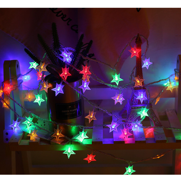 Christmas Ornamental Festoon Lamp Blinkande ljus String Light Starry Sky LED Twinkle Light Warm White 2M10led-Battery
