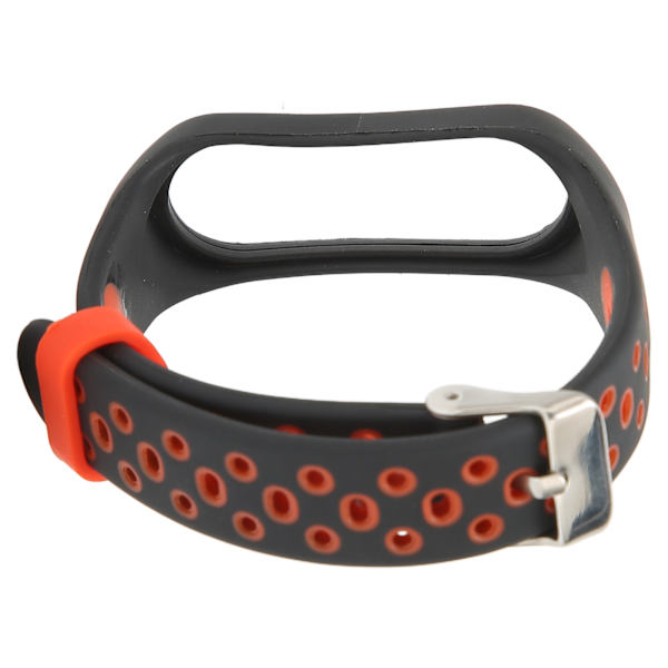 Smart Armbånd Smartklokke Håndleddsbånd Sløyfebånd Rem Tofarget Anti-Tapte for Xiaomi Mi Band 6 5 NFC (Svart Rød)