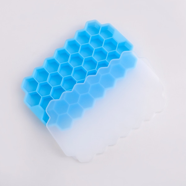 Hushållsisframställning Isbricka Honeycomb Ice Cube Slipverktyg Isbricka 37 Grid Ätbar Silikon Honeycomb Ice Cube Form Blue
