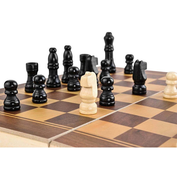 Fällbart trä-schackspel i flera färger