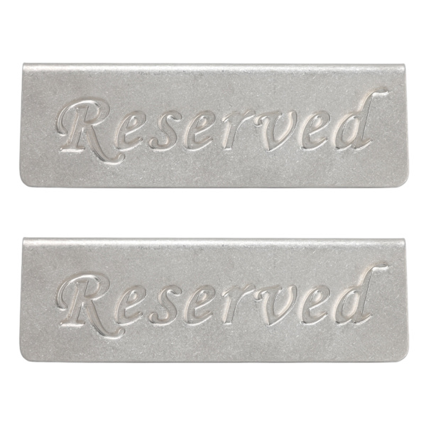 2 stk. Metal Rustfrit Stål Reserveret Skilt Dobbeltsidet Reserveret Bordskilt til Restauranter Bar Cafe Tehus Hotel