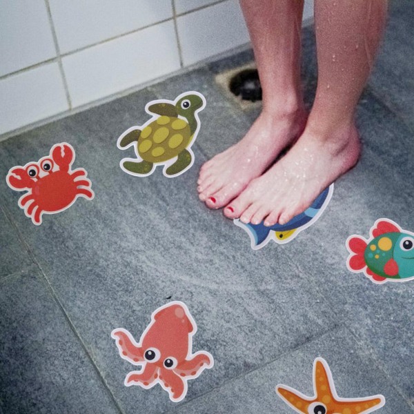 9 stk. Anti-Slip Tegneserie Badekar Sticker Ocean World Stickers Badeværelse til Børn Baby Badekar