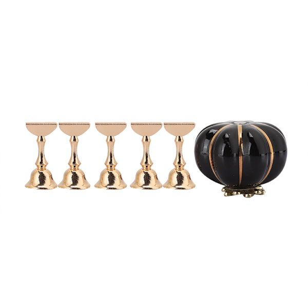 Professionel Neglekunst Display Stativ Magnetisk Manicure Øvelsestips Holder Værktøj Sort