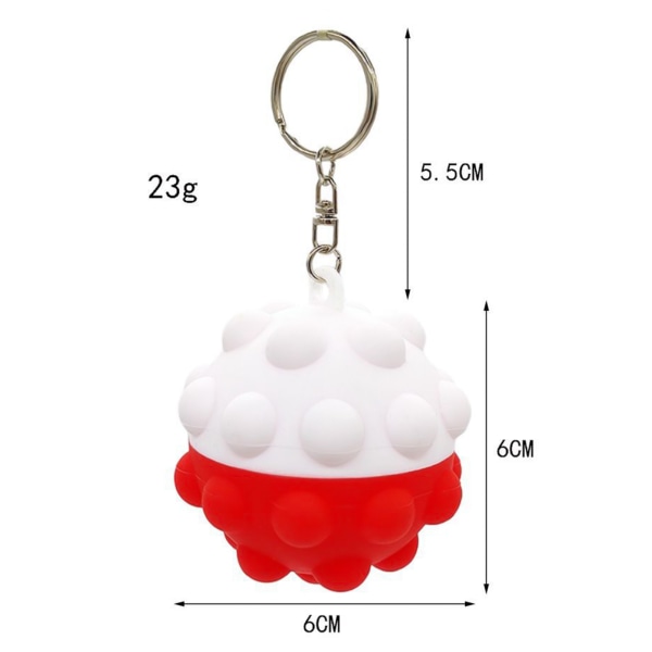 3D Pop Fidget Nøkkelring, Rund Ball Squeeze Leker