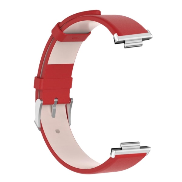 Smart Watch Bånd Læderrem Rød Komfortabel Slid Justerbar Udskiftningsdel til Ur FIT2