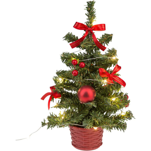 Dekorativt juletræ med 20 lysdioder i varm hvid, ca. 25 cm høj green