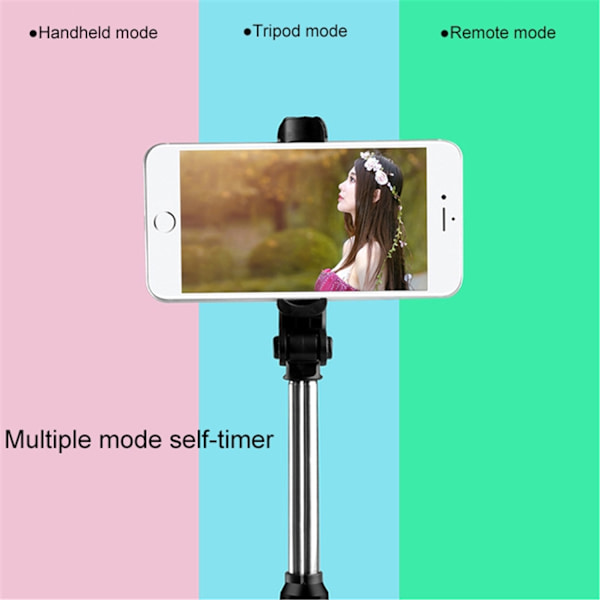 Trådlös Bluetooth Selfie Stick Stativ Fjärrkontroll