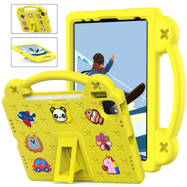 IPad10 Beibei Bear Matepad SE Tablettskydd Cartoon Cut Handhållen Stativ Pennfack Anti Drop Yellow IPad 10.2 7/8/9th/pro10.5/air3