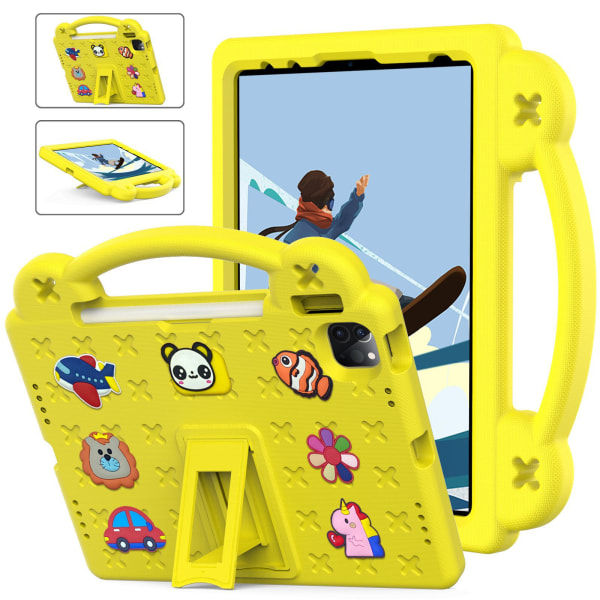 IPad10 Beibei Bear Matepad SE Tablettskydd Cartoon Cut Handhållen Stativ Pennfack Anti Drop Yellow Pro11 (2022/2021/2020/2018)